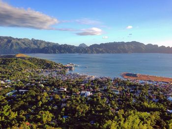 High angle view of calm beach