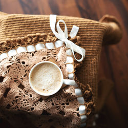 High angle view of coffee on table