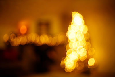 Close-up of illuminated christmas lights