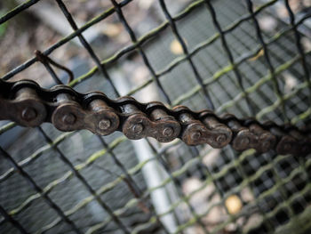 Close-up of rusty chainlink fence