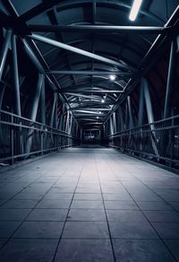 View of empty footbridge