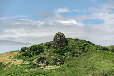 Scenic view of land against sky