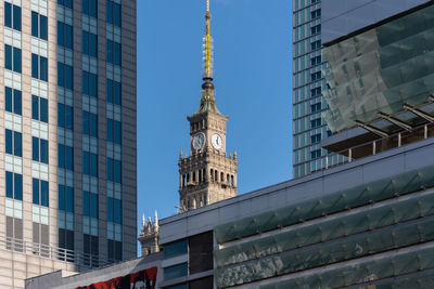 Low angle view of skyscrapers against sky