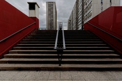 Staircase of building in city