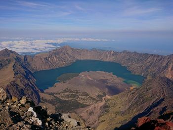 High angle view of landscape against sky