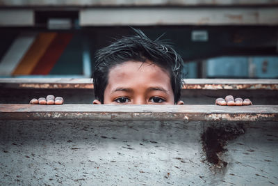 Portrait of boy outdoors