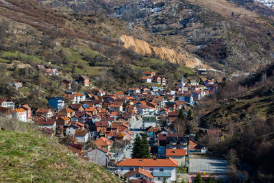 High angle view of townscape