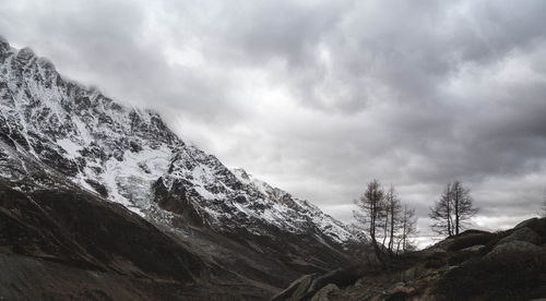Low angle view of mountain against sky