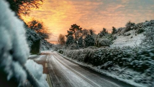 Country road at sunset