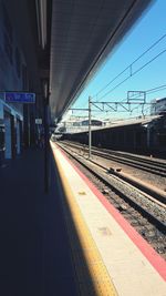 Train at railroad station platform