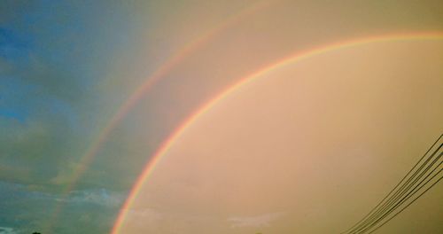 Rainbow over city