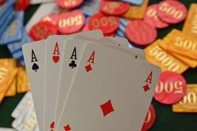 Close-up of playing cards