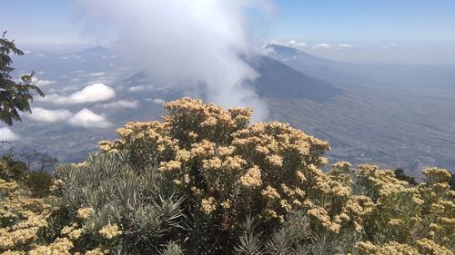 Scenic view of mountains against sky