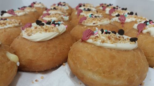 Close-up of cupcakes on table