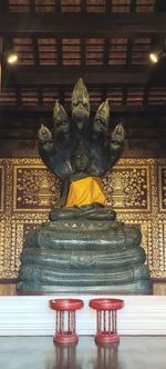 Statue of buddha in building