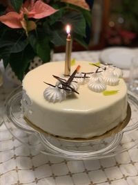 Close-up of cake on table