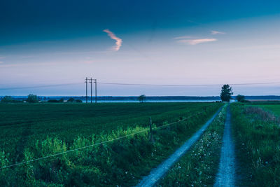 Scenic view of field against sky during sunset