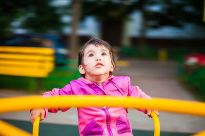 Smiling girl at playground