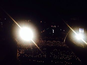 View of illuminated building