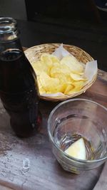 Close-up of food on table