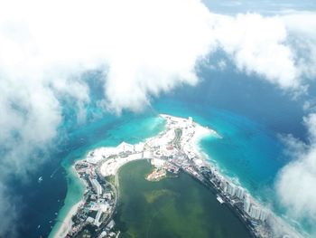 High angle view of island in sea