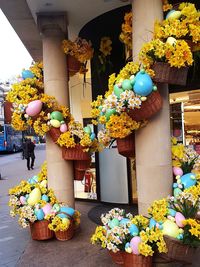 Multi colored flowers at market stall