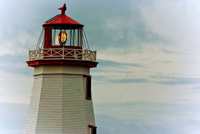 Low angle view of lighthouse against sky