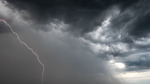 Low angle view of lightning in sky