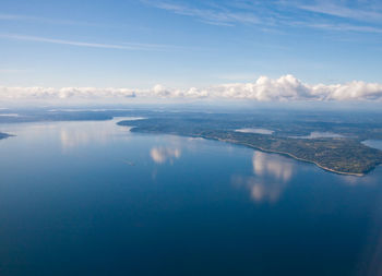 Aerial view of sea against sky