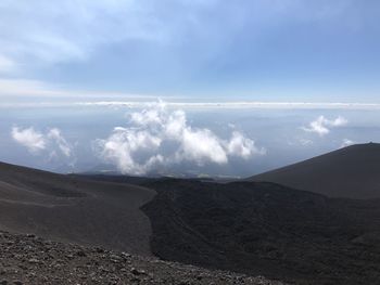 Scenic view of arid landscape against sky