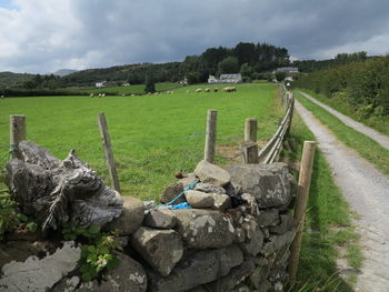 Scenic view of land against sky