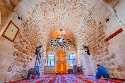 Interior of illuminated building