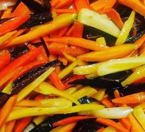 Full frame shot of chopped vegetables