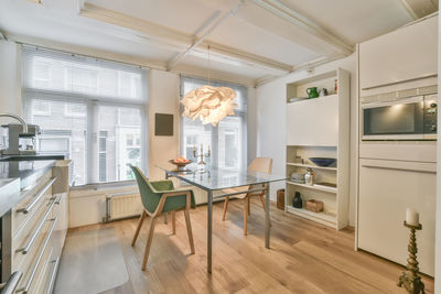 Chair and table in modern home