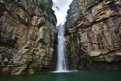 Scenic view of waterfall