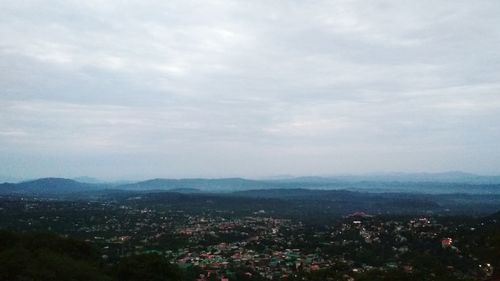 High angle view of townscape against sky