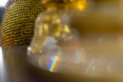 Close-up of christmas decorations on table