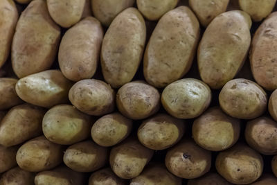 Full frame shot of potatoes at market
