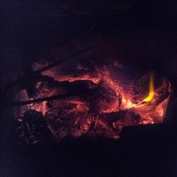 Fire in dark room