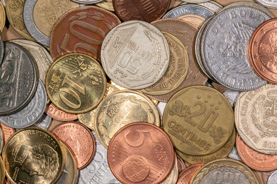 Close-up of coins