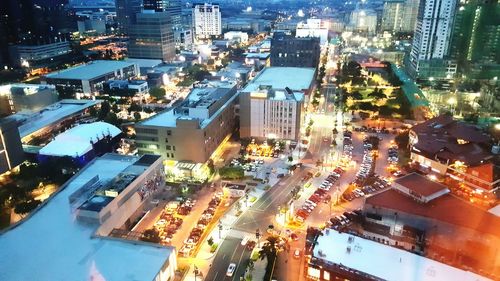 High angle view of city street