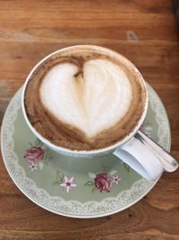 Coffee cup on table