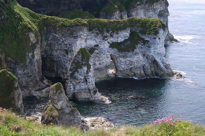 Scenic view of rocks in sea