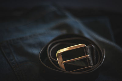 High angle view of vintage car on table