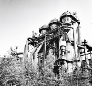 Low angle view of built structure against clear sky