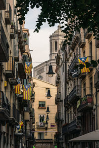 Low angle view of buildings against sky