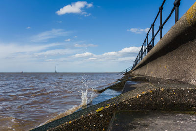 View of sea against cloudy sky