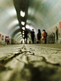 Surface level of tunnel