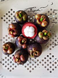 High angle view of fruits on table