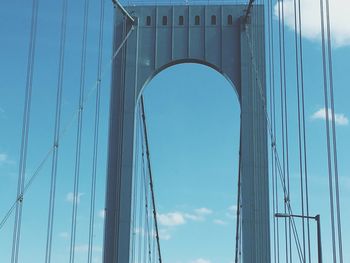 Low angle view of built structure against blue sky